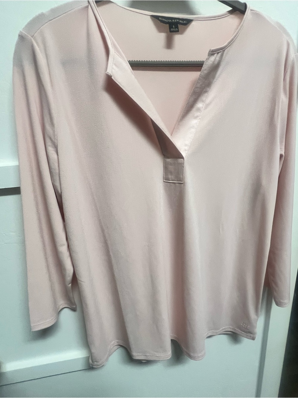 Banana Republic Soft Blush Split-Neck Blouse
